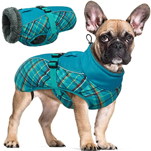 Wasserdichter Hundemantel Winter Warme Hundejacke, Hundebekleidung Outfit für kleine mittel große Hunde, Hundepullover mit Sicheren Reflexstreifen für Labrador Chihuahua Französische Bulldogge