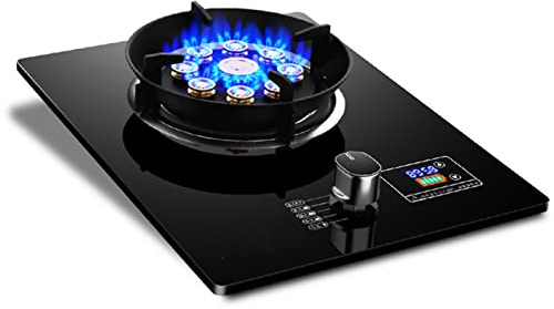 32cm Single Head Gas Stove, 5.2KW 9-cavity Wok Burner With Flameout Protection, Timing Function, Independent Camping Stove (Size : NG)