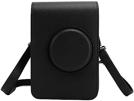 Schutzhülle für EVO Kamera, Retro Kamerataschenabdeckung aus PU Leder mit Verstellbarem Schultergurt für Outdoor Fotografie (Schwarz)