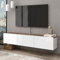 ATELIER MOBILI Floating TV Stand, Modern White TV Console, 63 Inch, Living Room Entertainment Center
