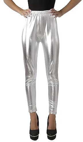 Carnavalife Leggings für Damen, lang, glänzend, elastisch, stylish, Sport-Leggings, Metallic-Effekt, hoher unisex, Frauen-Leggings, schlicht, matt, ohne Glanz, für Yoga und