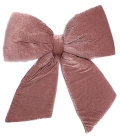 MY GARDEN Fiocco in Morbido Velluto Imbottito Decorativo - Made in Italy - Fiocco per Decorazioni Natale Fuori Porta Tinta Unita Disponibile in Vari Colori e Dimensioni - Rosa, 40 x 40 cm