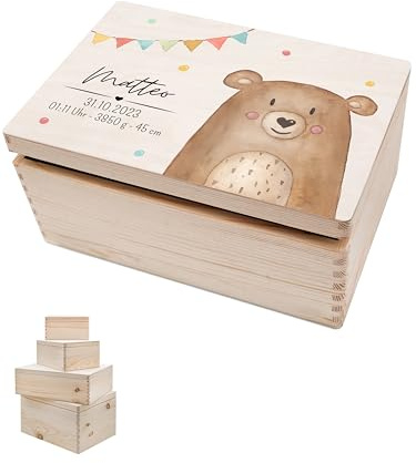 wunderwunsch Erinnerungsbox Baby, Babybox, Holzkiste personalisiert | Erinnerungskisten, Holz, Erinnerungsboxen, Personalisierte Erinnerungskiste, Neugeborenen, Box, Memory, Geburt, Erinnerung