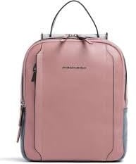 Zaino in pelle rosa/grigio