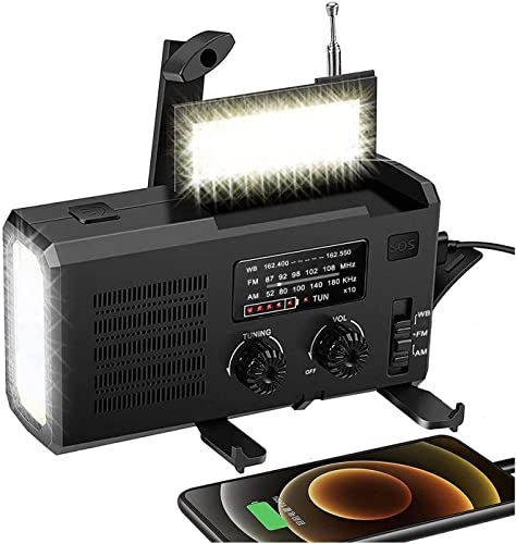 MekUk Generadores Linterna Multiusos Recargable del generador 4000mAh de la Radio de la energía Solar de la manivela de la Mano