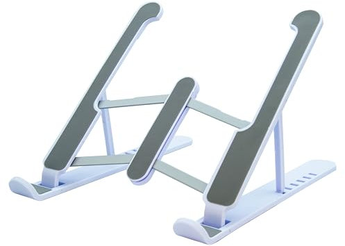 RAYLU PAPER® Laptopständer, Verstellbarer Notenständer in Mehreren Neigungswinkeln, ergonomischer und belüfteter Aufzug, mit Hülle im Lieferumfang enthalten (Kunststoff, weiß)