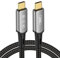 USB4 Kabel mit Thunderbolt 4 Kabel 0.5M, 240W Ladekabel 40Gbps Datenkabel 8K@60Hz 4K@120Hz HDR, PD3.1, USB C zu USB C Kabel für iPhone 15Pro, Macbook, iPad Pro, SSD, Laptops, Monitor, Hub, Dock