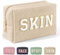 MAGEFY Chenille Letter Kleine Make up Tasche Cord Kosmetiktasche mit Innentasche Reise Schminktasche Kosmetiktasche Klein für Handtasche Damen, Beige-Skin