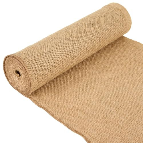 La Cordeline Chemin De Table Toile de Jute Naturel 30cm x 5m Bords Cousus pour Mariage, décoration, fêtes