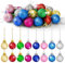 24 Pc Mini Glitter Christmas Ornaments - Tree Decorations, Colorful Balls for Xmas Tree by (Brand Name) (1.18 Inch)