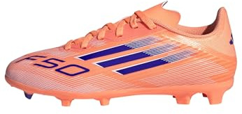 adidas Unisex Children's Predator 24 League Turf Boat Football Boots, Multicoloured Rayo Orange Blue Lucid White, 10 UK