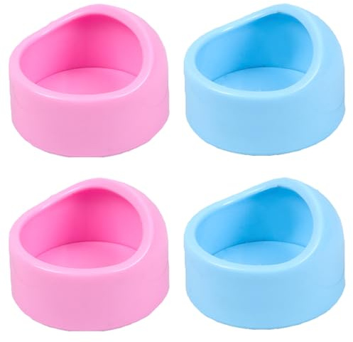 SquEqu Lot de 4 gamelles naines pour hamster, nourriture et eau, pour hamsters syriens, hammis, souris, gerbilles, dégus, hérissons, petits animaux domestiques