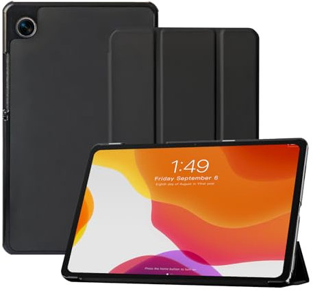 SSS-GRGB for Samsung Galaxy Tablet A9 Case 8.7 Inch 2023 (SM-X110/X115/X117), Ultra-Thin, PC Drop-Proof Tab Case with Auto Sleep/Wake Smart Cover, Magnetic Tri-Folding Stand, Black