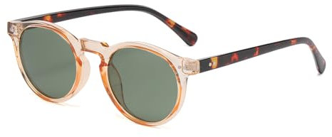 YAMEIZE Vintage Polarized Small Round Sunglasses - for Women Men Classic Style Tinted Round Glasses Shades UV400 Protection Driving Outdoor