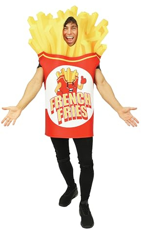P' CLOWN - Lustiges Kostüm für Erwachsene – Ei, Pizza, Pommes, Hotdog, Burger – Tunika – Uni – perfekt für Karneval, Halloween, Cosplay, Geburtstage – Einheitsgröße