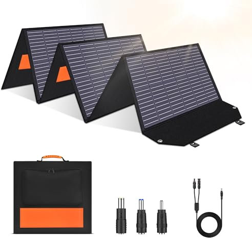 CTOLITY Panel solar portátil 200W, cargadores solares monocristalinos de 20V, módulos solares con múltiples salidas, para Central eléctrica portátil y adecuados, exteriores, camping y autocaravanas