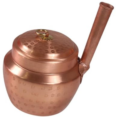 LOVIVER Copper Pot Stew Pan with Lid, Saucepan Nonstick Copper Hot Pot, Soup Pot, Stockpot for Restaurant Commercial Chef Kitchen, B