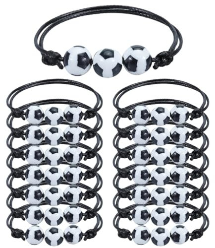 15 pezzi braccialetti da calcio, braccialetti dell'amicizia per bambini, braccialetti regolabili per feste sportive, braccialetti per bambini regali per feste di compleanno