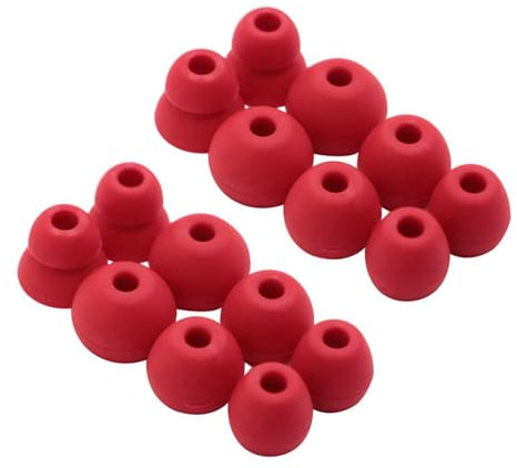 Miayaya Silicone Tips Replacement Earbuds Tips for Powerbeats Pro, Beats X, Beats Flex, Urbeats, BeatsTour Wireless Earphone Ear Tips Fit in The Charging Case Ear Covers, S/M/L, 8airs, Red