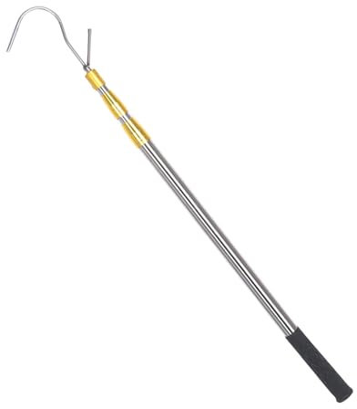 Multifunktionale Teleskop Zugstange, Dachboden Leiterstange Mit Haken 150 cm Truck Cargo Grabber LKW Ladungsgreifer Edelstahl Multifunktionale Teleskop Haken Für LKW, Dach, Dachbodenleiter