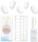 JMEOWIO Gel Toenail Stickers White Semi Cured Gel Toenail Strips Wraps UV/LED Toenail Supplies Toenail Art Design Decoration Accessories