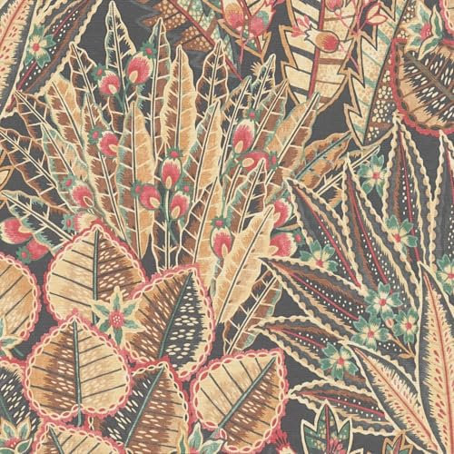 Flowers wallcovering Wall Profhome 396531-GU hot Embossed Non-Woven Wallpaper Slightly Textured with Floral Ornaments matt Brown red Black Beige 5.33 m2