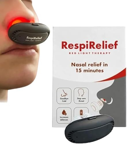 No More Colds Red Light Therapy for Nose, Red Light Nasal Therapy Instrument, Red Light Nasal Therapy Device, Respirelief Red Light Nasal Therapy Instrument,Red Light Nasal Therapy for Nose (1 pcs)
