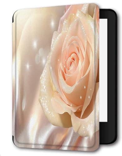 Case for 6 Kindle Paperwhite 5/6/7th Generation Case 2012,2013,2015,2016 Version (Model: EY21 / DP75SDI),Slim PU Leather Hard Cover for Kindle Paperwhite 6 inch,Yellow Rose Textured Flowers