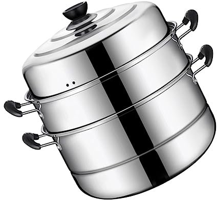 Gatuida 1 Pieza De Acero Inoxidable Sartén Ollas De Vapor Doble Cesta De Vapor Trapeador a Vapor Wok Electrico Humeante Inserto De Vapor Para Olla Bote De Stock Fabricante Tres