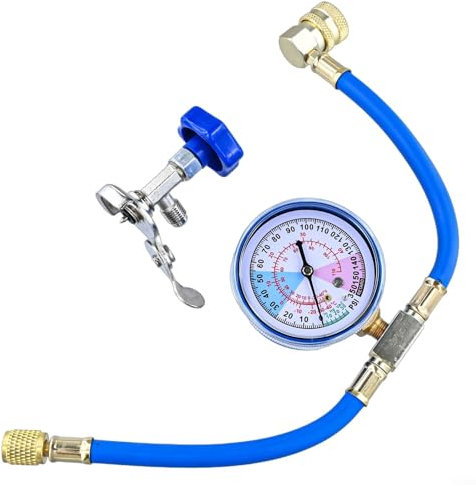 Air Conditioner Refill Kit with Gauge and Hose for R134a, For R12, R22 Safe and Efficient Use