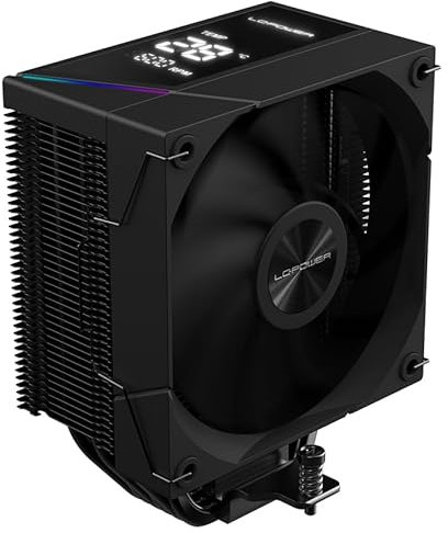 LC-Power DIGI LC-CC-120-DB6 CPU-Kühler – Digital-Display, 120mm Lüfter, 6x 6mm Heatpipes, TDP 230W, Kupfer-Heatpipes & -Base, Aluminium-Lamellen, FDB-Lager, Intel & AMD kompatibel