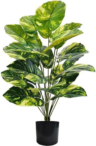 YJWZ Planta Artificial Palmera Grande Decorativa | Realista para Interior y Exterior | Plantas Artificiales en Maceta para Hogar, Oficina, Jardín, Balcón, Sala (75cm Spotted Pothos)