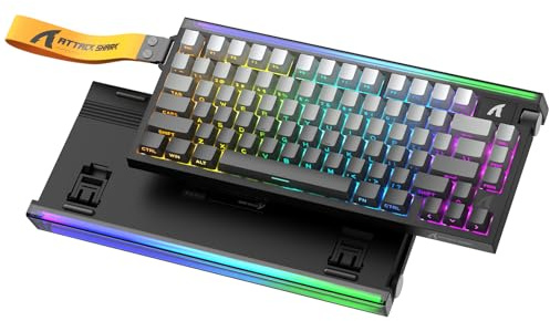 ATTACK SHARK R85 HE Clavier 8000Hz Rapid Trigger, Clavier Gamer Filaire 75%, Lightbox RGB, Précision RT de 0,005 mm, Interrupteur Magnétique, Actionnement Réglable, Snap Tap, PC/Mac, Dégradé Gris