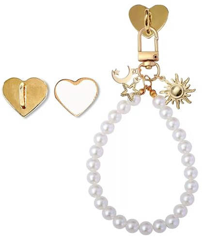TRXYQ Chaîne de breloques Kindle avec perles soleil lune étoiles pour femme - Bracelets Kindle Pearl - Cadeau pour les amateurs de lecture, les clubs de lecture, les liseuses, les téléphones iPad