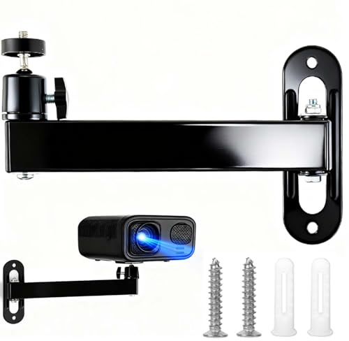 CDDCWZ Support Videoprojecteur Mural Réglable à Rotation 360° | fixation réglable avec filetage universel 1/4 pour home cinéma, salle de jeux et bureau