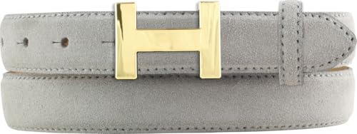 BELTINGER Damen-Gürtel Horus aus Veloursleder 2,5 cm | Velour-Ledergürtel für Damen 25mm | Wildleder-Gürtel mit gold, glänzender Gürtelschließe