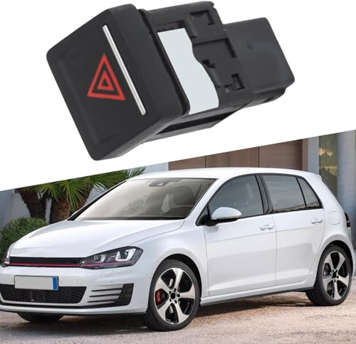 SPORTARC Interruttore luce di emergenza, pulsante lampeggiatore per Golf 7 MK7 2013-2017, 5GG953509, materiale ABS, installazione rapida, sostituzione console centrale