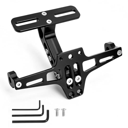 GZRXIOUS Motorbike Number Plate Adjustable License Plate, Universal Motorcycle Number Plate Motorcycle License Plate Bracket Tail Tidy Plate Holder for Motorbikes ATV Dirt Bike Dual Sport Monkey Bikes