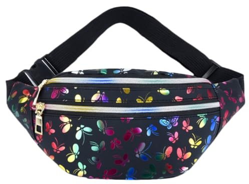 WRITWAA Riñonera de Mujer de Pu Negra, Multifuncional y Cómoda Gran Capacidad, Bolso Bandolera de Moda para Teléfono Adecuado para Viajes y Uso Diario