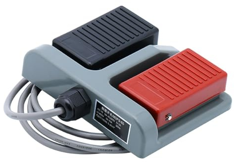 Interrupteurs pied momentanés en plastique Infinities Double pédale Duplex bidirectionnel Interrupteur pied à réinitialisation automatique avec fil Interrupteurs pied momentanés en plastique | Pédale Antidérapants Duplex