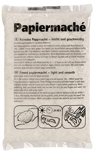 GLOREX Papiermaché, Modelliermasse, Weiß, 36 x 11 x 55 cm