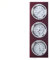 Stazione meteorologica nautica argento Barometro e stazione meteorologica in legno nautico 39 cm, Stazione meteorologica interna esterna. 3 orologi, barometro, igrometro, termometro