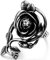 OIDEA Vintage Edelstahl Ringe, Rose Blume Rebe Ehering Damen Frauen Verlobungsring, schwarz Silber - Ringgrößen 54 (17.2)