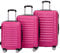 BEIBYE 2088 Zwillingsrollen Reisekoffer Koffer Trolleys Hartschale M-L-XL-Set in 13 Farben (Peach, Set)