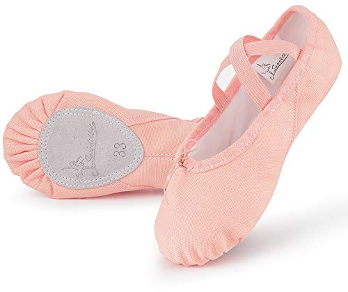 Soudittur Chaussure de Ballet Toile Classique Ballerine Demi Danse Chaussures Pilates Yoga Gymnastique Chaussons Split Plate pour Filles Femmes EU 23-44(Veuillez Choisir Une Taille Plus Petite)