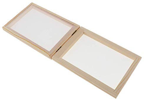 Sanmum Papierbastelwerkzeuge, Holz, Papierherstellung, Rahmen für Kinder, Teenager, Lehren, 2 in 1 (18 x 12.5 x 2.5 cm)