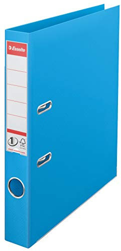 Esselte Ordner, A4, 10er Pack, 50 mm Rückenbreite, Kunststoff, hellblau, 811411