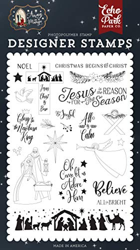 Echo Park Paper Company AIM191046 Stempel, Acryl, Red, Green, Blue, Mint, Woodgrain