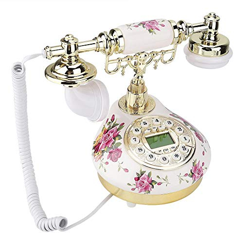 Hakeeta Téléphone Filaire Antique, Telephone Fixe Retro Vintage Téléphone Classique avec Répondeur, Affichage ID de l'Appelant, Suppression de Bruit, IP Auto pour Décoration Maisons et Bureaux.