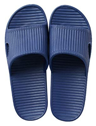 JoWebb Unisex Slippers for Women/Men, Light Weight Flat Slide Sandals Shower Sandals Flip Flops for Indoor Garden Bathroom Poolside M-Blue